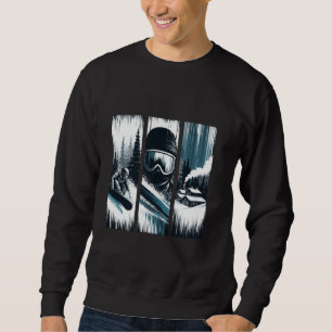 Sudadera Anuncio de deportes de invierno de snowboard vinta