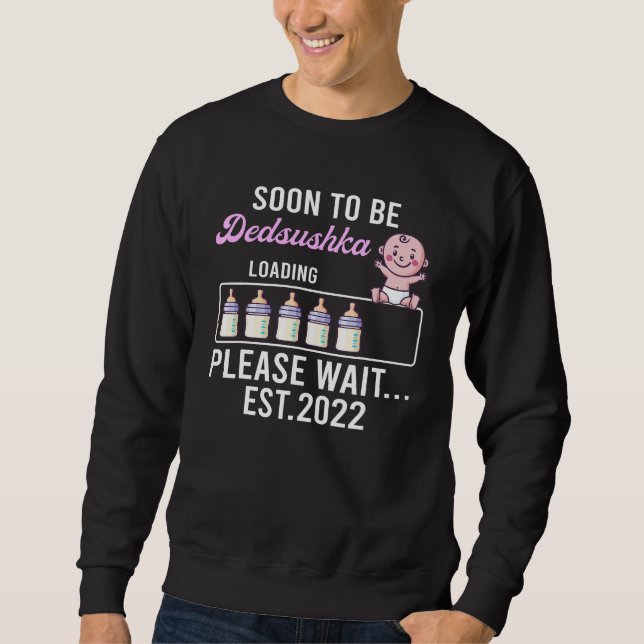 Sudadera Anuncio de embarazo de abuelo Pronto será Dedsush (Anverso)