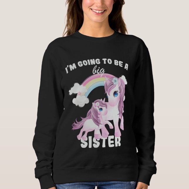 Sudadera Anuncio de embarazo Voy a ser una hermana mayor (Anverso)