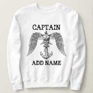 Sudadera Anuncio de nombre del capitán del barco personali