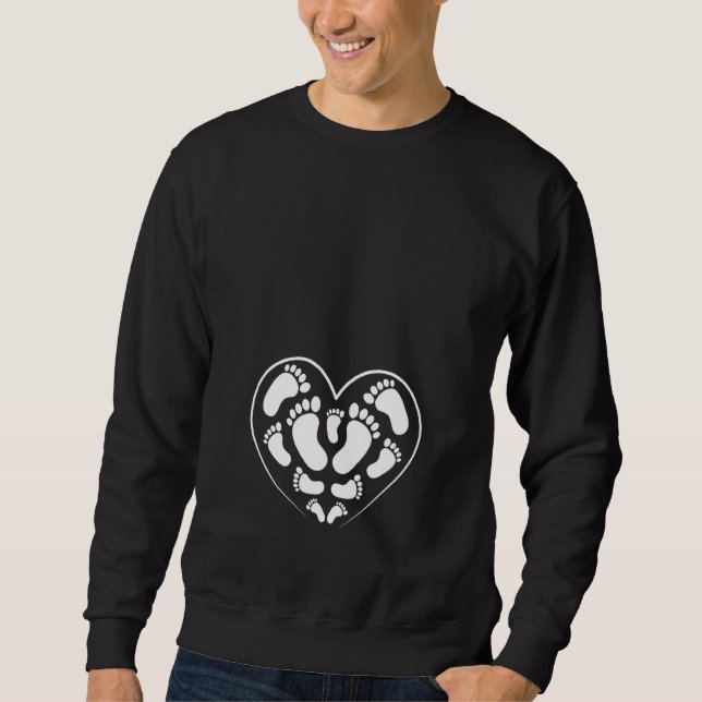 Sudadera Anuncio de sorpresa de pies de bebé Anuncio de emb (Anverso)