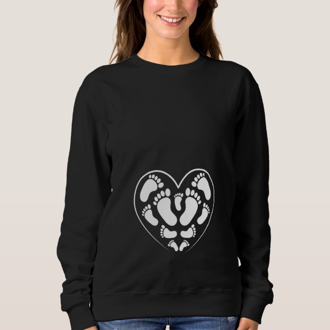 Sudadera Anuncio de sorpresa de pies de bebé Anuncio de emb (Anverso)