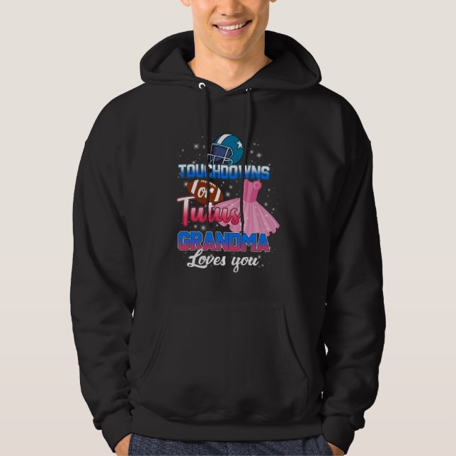 Sudadera Anuncios de Género Touchdowns o Tutus Abuela Te Am (Anverso)