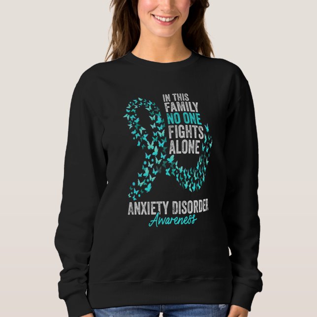 Sudadera Anxiety Disorder Awareness Month Butterflies Teal  (Anverso)