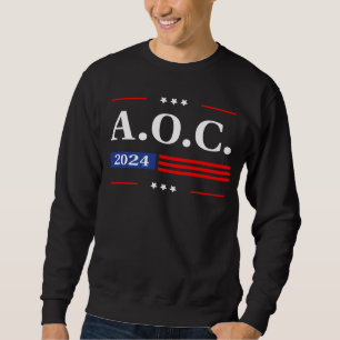 Sudadera AOC 2024 Alexandria Ocasio Cortez 2024 Bandera Ame