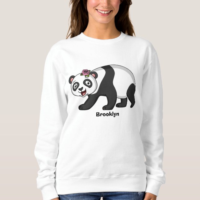 Sudadera Aoso panda alegre y lindo con personalizado de flo (Anverso)
