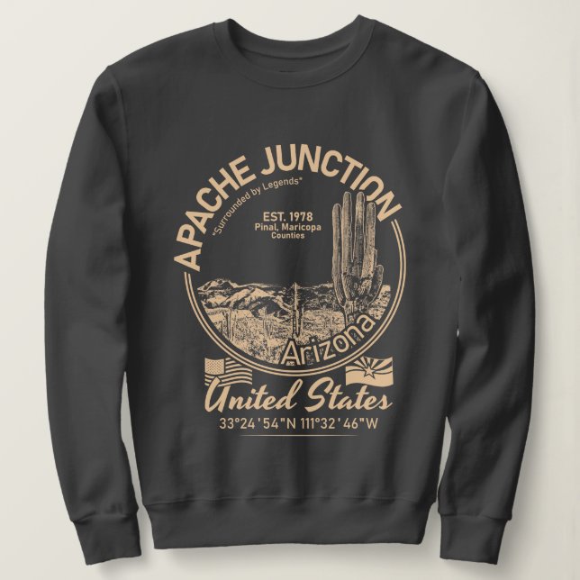 SUDADERA APACHE JUNCTION ARIZONA - DESERT - CACTUS (Anverso del diseño)