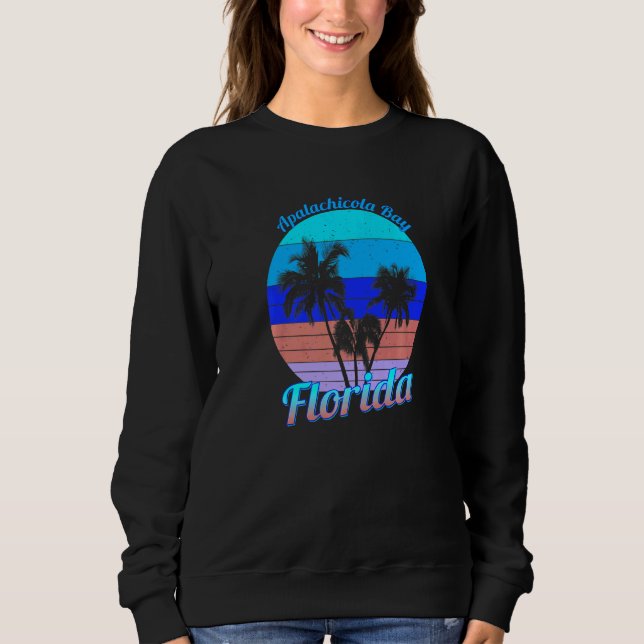 Sudadera Apalachicola Bay Florida Retro Tropical Palm Trees (Anverso)