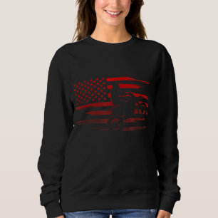 Sudadera Aparato de bicicleta sucia con bandera estadounide