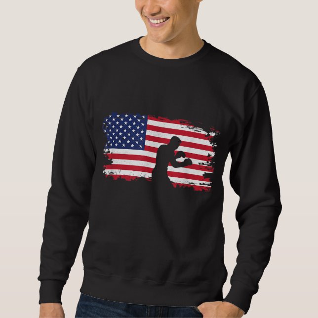 Sudadera Aparato de boxeo de bandera estadounidense - Boxer (Anverso)