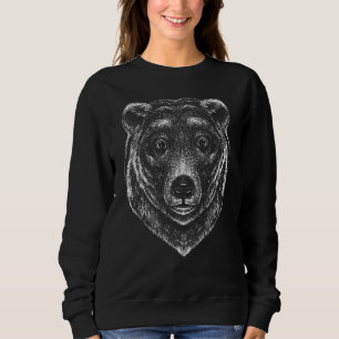 Sudadera Aparato De Cara Del Oso Grizzly Detallado T