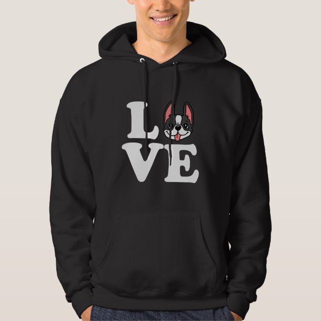 Sudadera Aparato de perro de amor de Boston Terrier (Anverso)