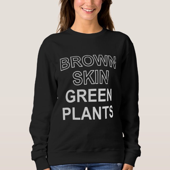 Sudadera Aparato de plantas verdes de piel marrón (Anverso)