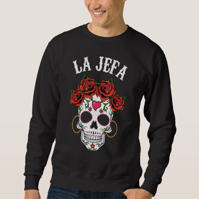 Sudadera Aparato mexicano de cráneo de azúcar de La Jefa Di (Anverso)
