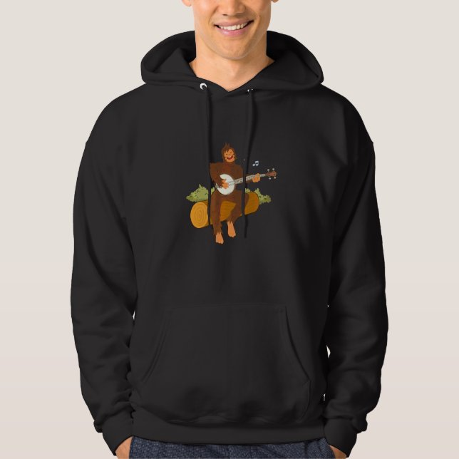 Sudadera Ape Monkey Jugando Banjos Instrumento de Cadenas M (Anverso)