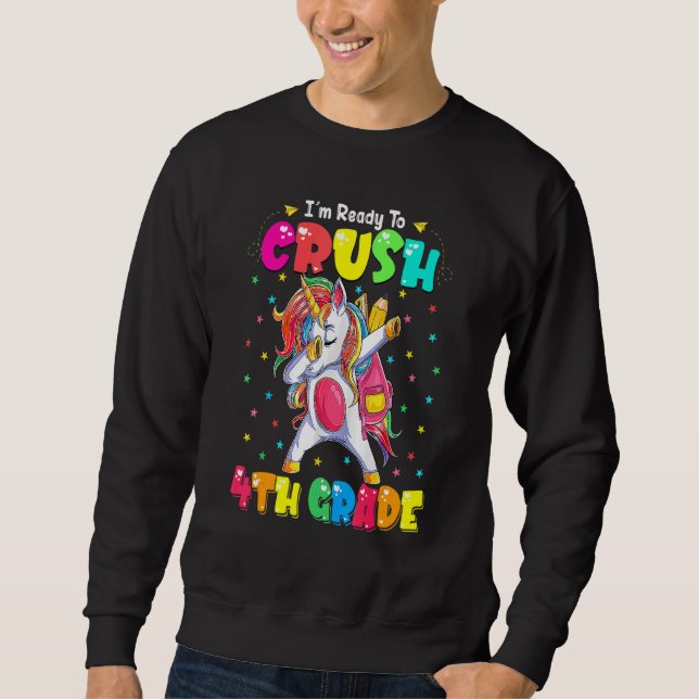 Sudadera Aplastar Unicornio Dabbing de 4to Grado Regreso a  (Anverso)