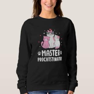 Sudadera Aplazador Maestro Amante de Gatos Divertido Humor