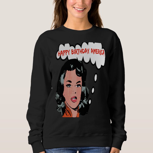 Sudadera Aplicación Happy Birday America Birday Cake App (Anverso)