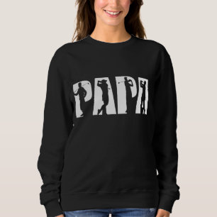 Sudadera Aplicación Papa Golf Silhouette Golfing Dad