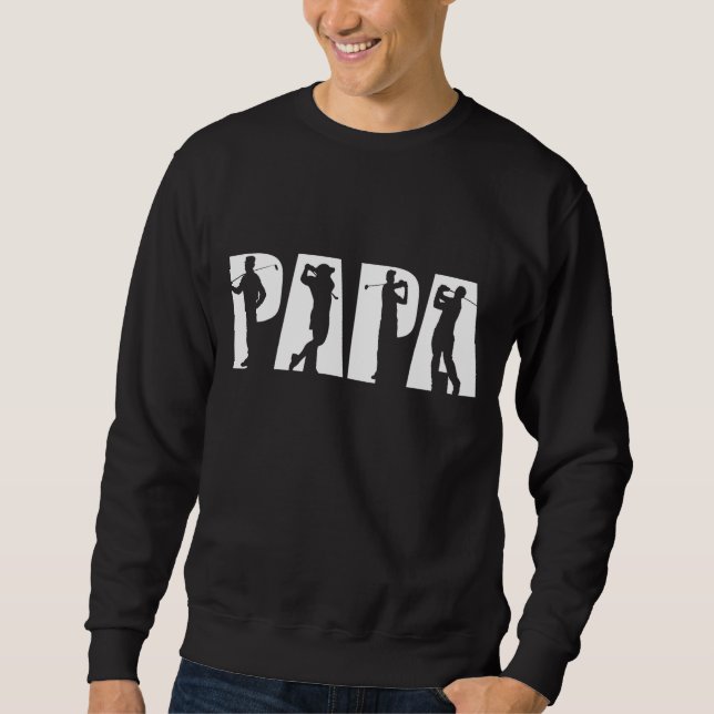 Sudadera Aplicación Papa Golf Silhouette Golfing Dad (Anverso)