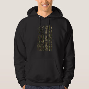 Sudadera Apoya a nuestras tropas Bandera Camo América Milit