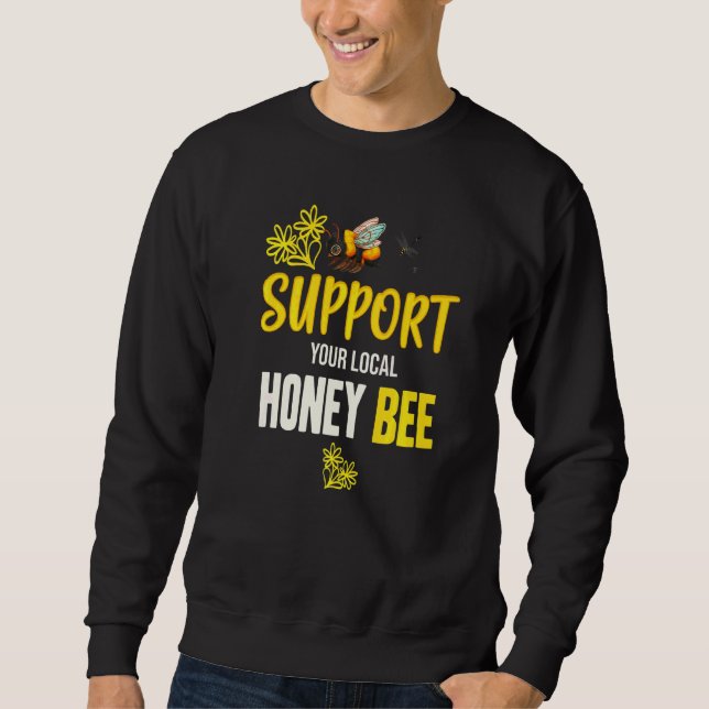 Sudadera Apoya a tu abeja melífera local (Anverso)