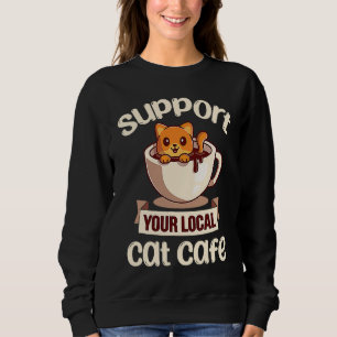 Sudadera Apoya al Café de Gatos Local Té de Rescate de Anim