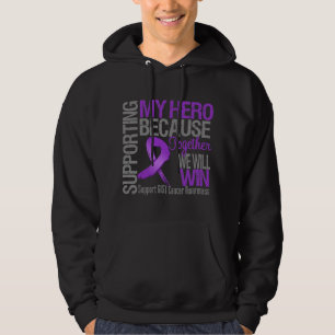 Sudadera Apoyando a mi héroe - conciencia del cáncer del