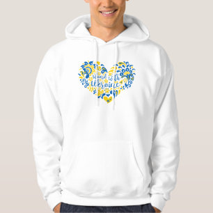 Sudadera Apoyar a Ucrania con letras y corazón