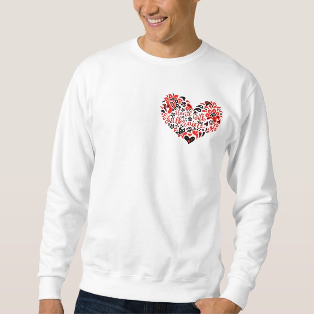 Sudadera Apoyar a Ucrania con letras y corazón (Anverso)