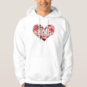Sudadera Apoyar a Ucrania con letras y corazón