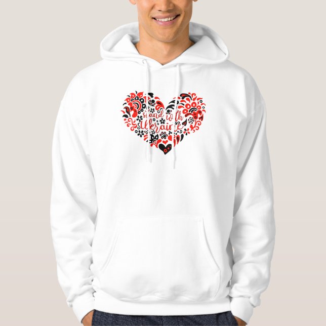 Sudadera Apoyar a Ucrania con letras y corazón (Anverso)
