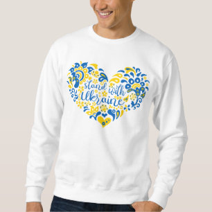 Sudadera Apoyar a Ucrania con letras y corazón