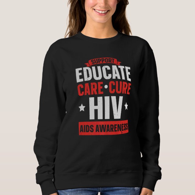 Sudadera Apoyar Educar Cuidar Curar Conciencia sobre VIH SI (Anverso)