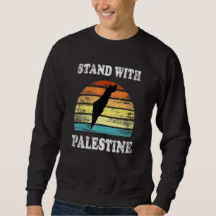 Sudadera Apoyar el mapa palestino retro de cosecha en Pales