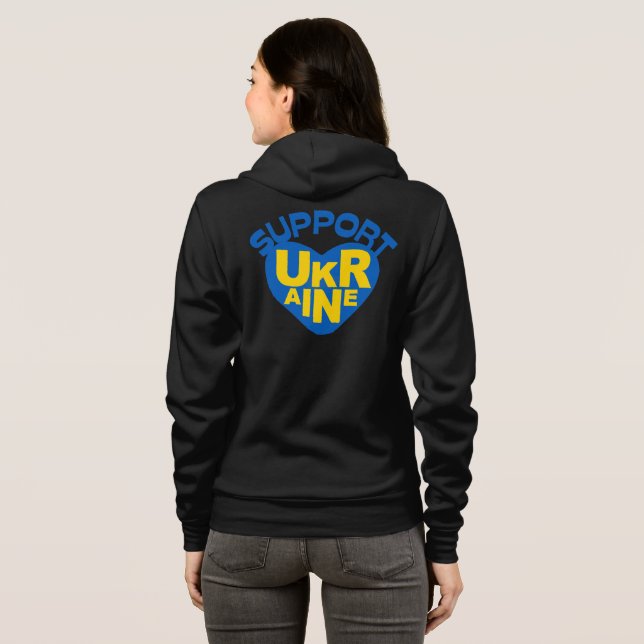 Sudadera Apoyar la camiseta de Ucrania (Reverso completo)