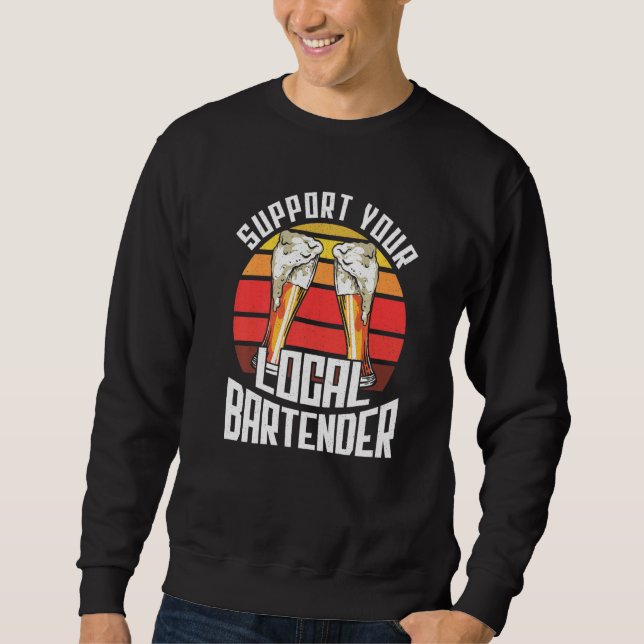 Sudadera Apoye su Alc de barra de barman local (Anverso)