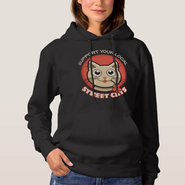 Sudadera Apoye sus gatos callejeros locales (Anverso)