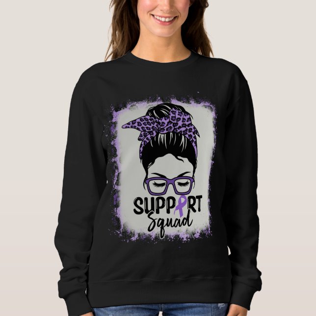 Sudadera Apoyo a Squad Messy Bun Purple Lupus Conciencia (Anverso)