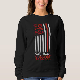 Sudadera Apoyo Conciencia Autolesión Salud Mental Cinta Roj