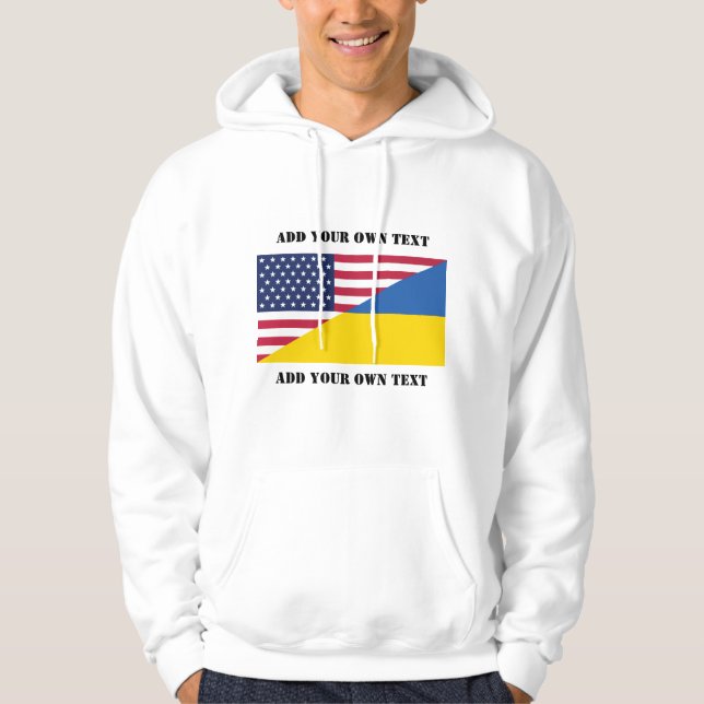 Sudadera Apoyo estadounidense al Cojín decorativo con Ucran (Anverso)