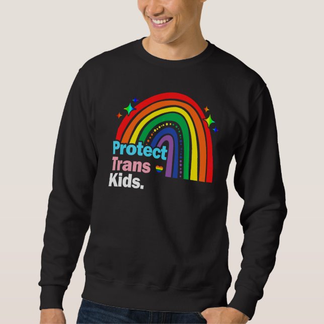 Sudadera Apoyo Lgbt Proteger El Orgullo Trans Lgbt Arcoiris (Anverso)