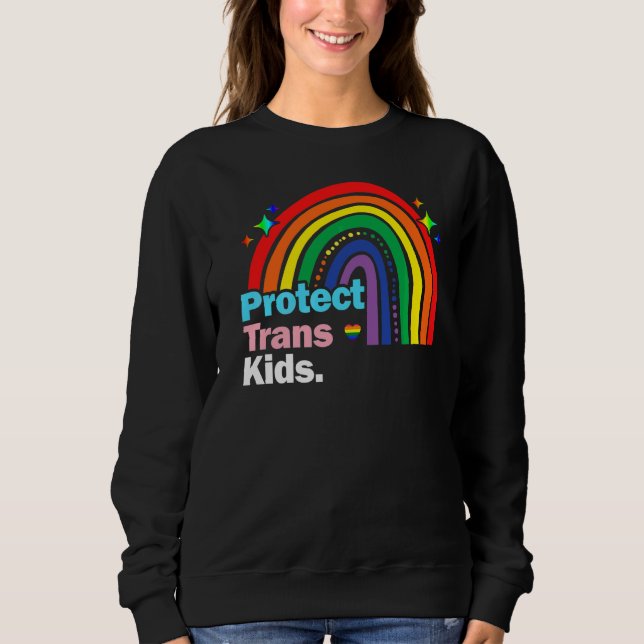 Sudadera Apoyo Lgbt Proteger El Orgullo Trans Lgbt Arcoiris (Anverso)