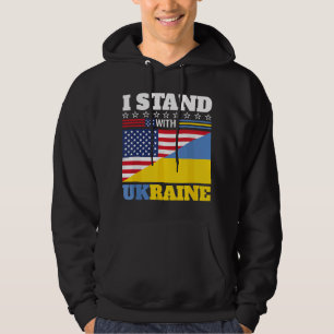 Sudadera Apoyo Me mantengo con Ucrania Americano ucraniano