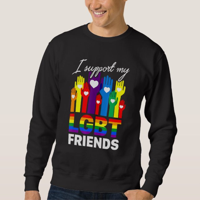 Sudadera Apoyo Mi Tee De Lealtad De Amigos Lgbt (Anverso)