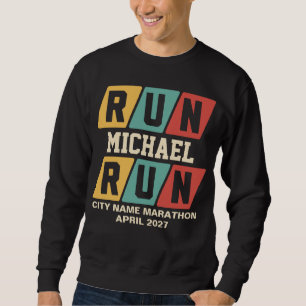 Sudadera Apoyo para Maratón con Nombre Personalizado Retro