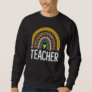 Sudadera Apreciación del profesor Boho Rainbow Leopard