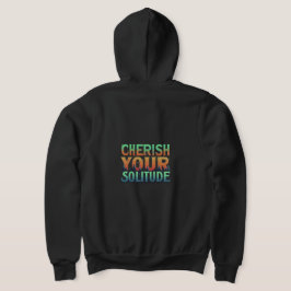 Sudadera "Apreciar tu soledad" Hoodie de Zip completa. Cami
