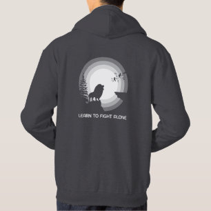 Sudadera Aprende a Luchar Solo – León Bajo la Luz de la Lun