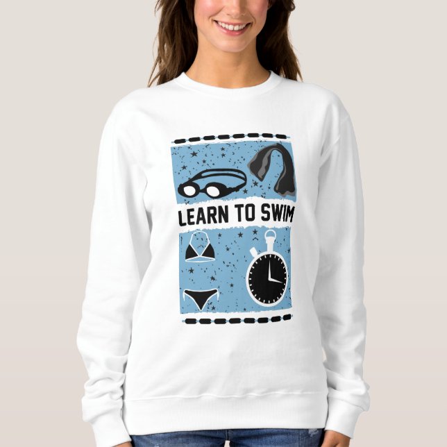 Sudadera Aprende a nadar con este precioso diseño (Anverso)